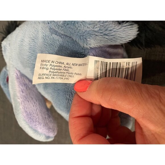 Disney Eeyore Pink Bow 9 inch Plush Blue Donkey - Picture 5 of 6